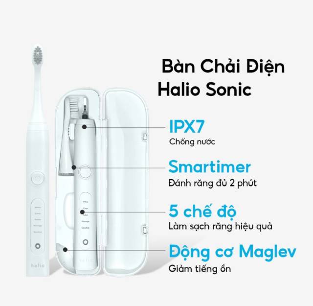 Bàn chải đánh răng điện Halio Sonic được tích hợp nhiều công nghệ hiện đại