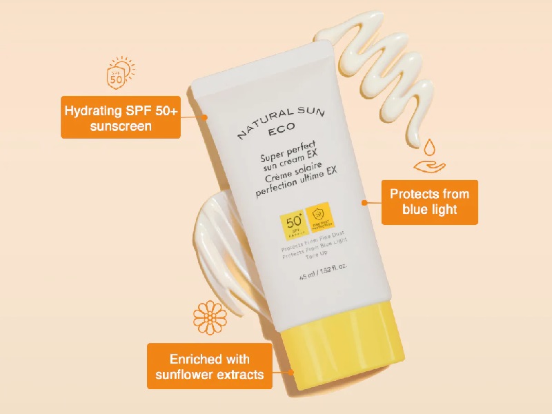 kem chống nắng cho da nhạy cảm THEFACESHOP Natural Sun Eco Super Perfect Sun Cream Ex SPF 50+ PA++++